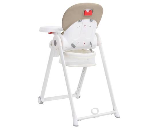 Scaun de masă pentru bebeluși, bej, aluminiu, 8 image
