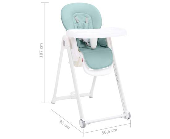 Scaun de masă pentru bebeluși, turcoaz, aluminiu, 11 image