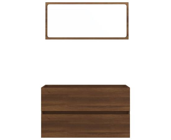 Set mobilier de baie, 2 piese, stejar maro, lemn prelucrat, 5 image