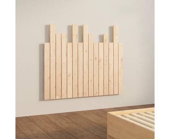 Tăblie de pat pentru perete, 95,5x3x80 cm, lemn masiv de pin, 4 image