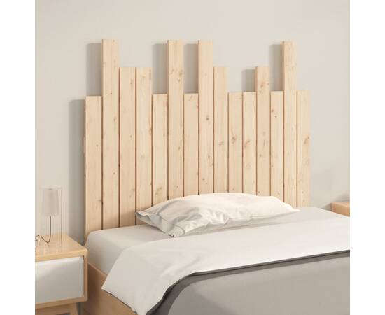 Tăblie de pat pentru perete, 95,5x3x80 cm, lemn masiv de pin, 3 image