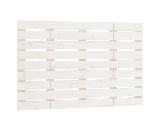 Tăblie de pat pentru perete, alb, 96x3x63 cm, lemn masiv pin, 2 image