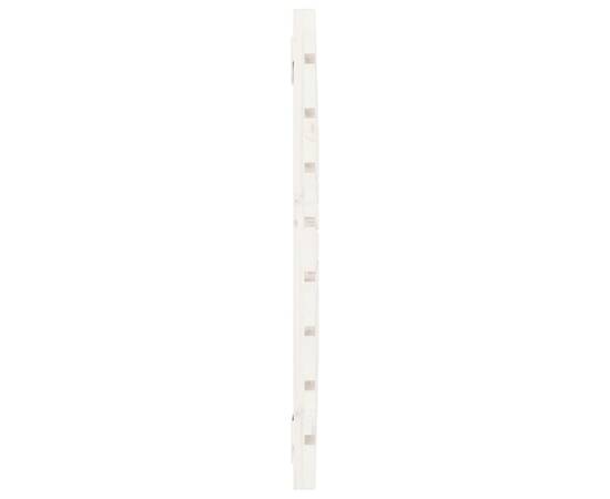 Tăblie de pat pentru perete, alb, 96x3x63 cm, lemn masiv pin, 5 image
