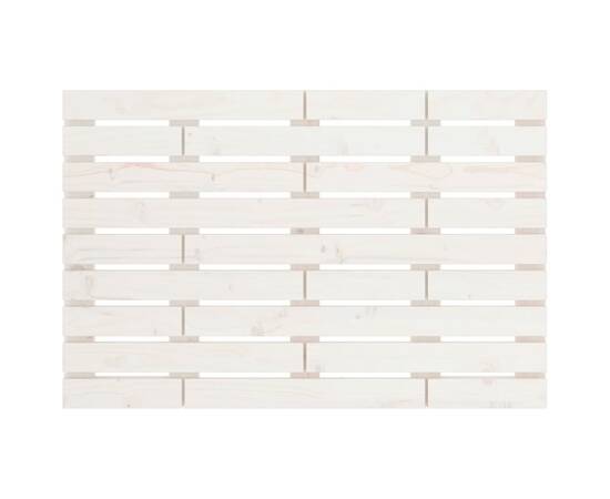 Tăblie de pat pentru perete, alb, 96x3x63 cm, lemn masiv pin, 4 image