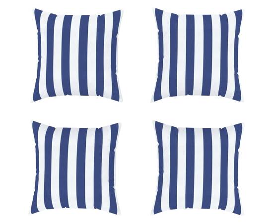 Perne decorative, 4 buc., albastru și alb, 40x40 cm, textil, 2 image