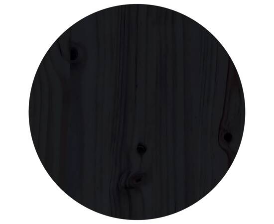Măsuță de cafea, negru, Ø 40x60 cm, lemn masiv de pin, 6 image