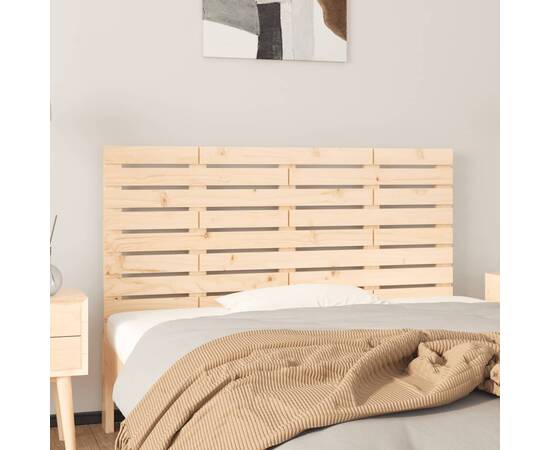 Tăblie de pat pentru perete, 146x3x63 cm, lemn masiv de pin