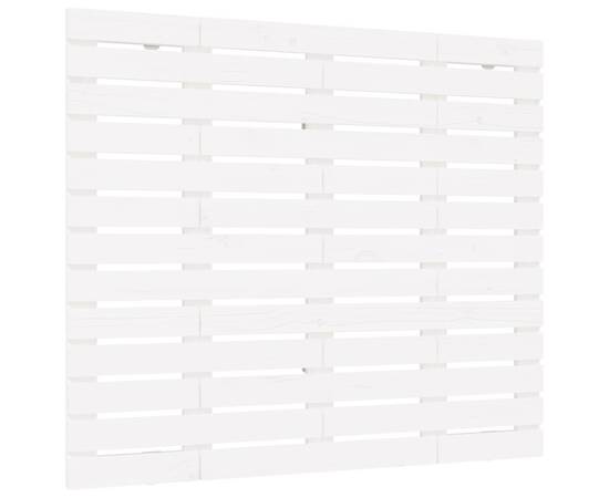 Tăblie de pat pentru perete, alb, 106x3x91,5 cm, lemn masiv pin, 2 image