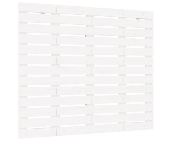 Tăblie de pat pentru perete, alb, 141x3x91,5 cm, lemn masiv pin, 2 image