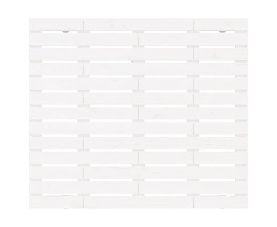 Tăblie de pat pentru perete, alb, 141x3x91,5 cm, lemn masiv pin, 4 image