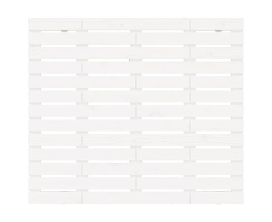 Tăblie de pat pentru perete, alb, 146x3x91,5 cm, lemn masiv pin, 4 image