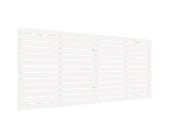 Tăblie de pat pentru perete, alb, 156x3x91,5 cm, lemn masiv pin, 2 image