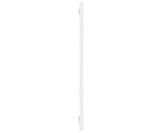 Tăblie de pat pentru perete, alb, 156x3x91,5 cm, lemn masiv pin, 5 image