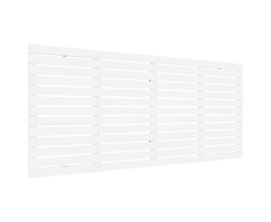 Tăblie de pat pentru perete, alb, 166x3x91,5 cm, lemn masiv pin, 2 image