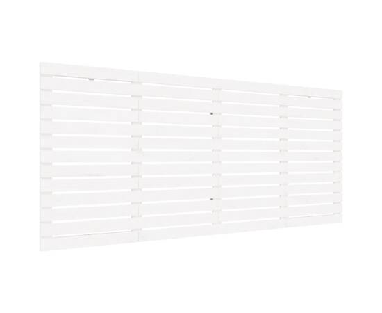 Tăblie de pat pentru perete, alb, 186x3x91,5 cm, lemn masiv pin, 2 image