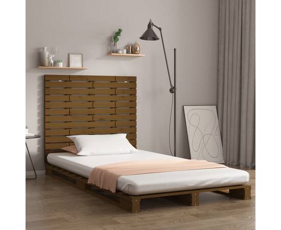 Tăblie de pat pentru perete, maro miere, 141x3x91,5 cm lemn pin