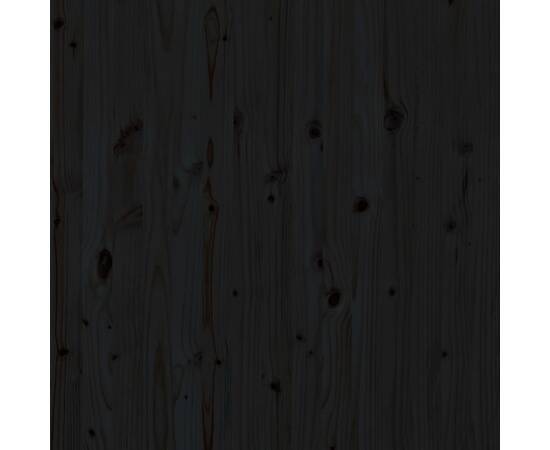 Tăblie de pat pentru perete, negru, 81x3x91,5 cm lemn masiv pin, 7 image