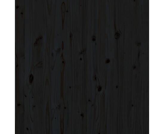 Tăblie de pat pentru perete, negru 126x3x91,5 cm lemn masiv pin, 7 image