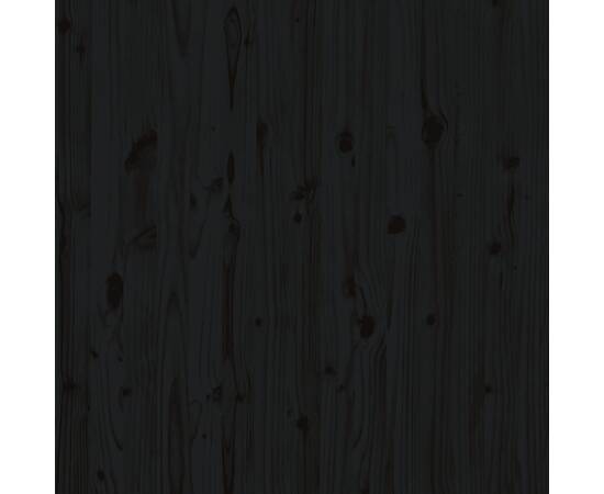Tăblie de pat pentru perete, negru 146x3x91,5 cm lemn masiv pin, 7 image