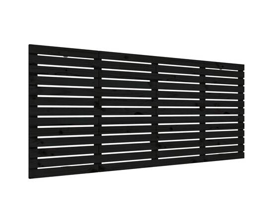 Tăblie de pat pentru perete, negru 166x3x91,5 cm lemn masiv pin, 2 image
