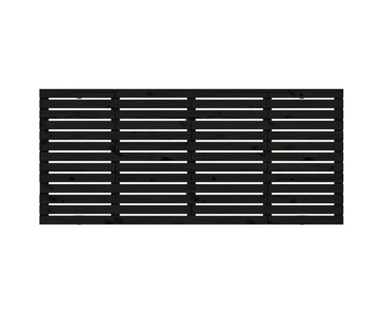 Tăblie de pat pentru perete, negru 166x3x91,5 cm lemn masiv pin, 4 image