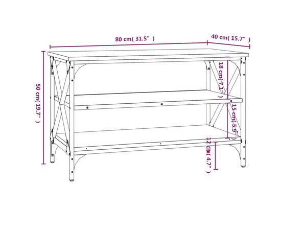 Comodă tv, stejar maro, 80x40x50 cm, lemn prelucrat, 9 image