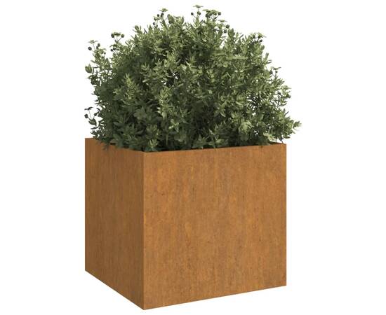 Jardinieră, gri, 32x30x29 cm, oțel corten, 3 image