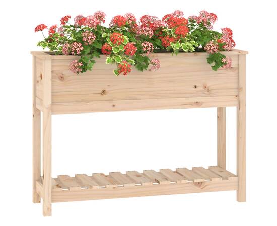 Jardinieră cu raft, 111,5x34,5x81 cm, lemn masiv de pin, 4 image