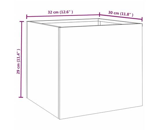 Jardiniere, 2 buc., gri, 32x30x29 cm, oțel corten, 9 image