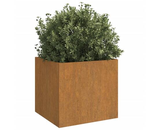 Jardiniere, 2 buc., gri, 42x40x39 cm, oțel corten, 3 image