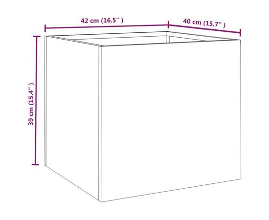 Jardiniere, 2 buc., gri, 42x40x39 cm, oțel corten, 9 image