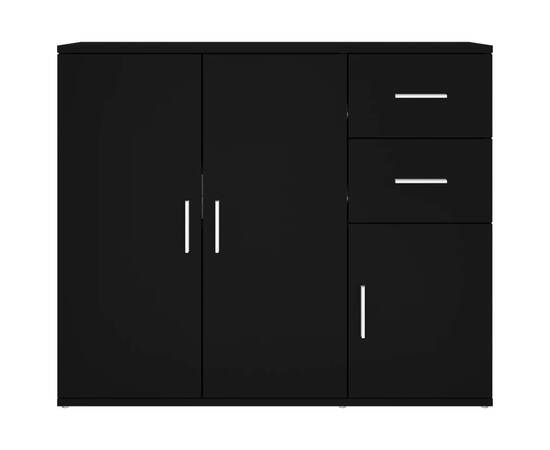 Servantă, negru, 91x29,5x75 cm, lemn prelucrat, 6 image