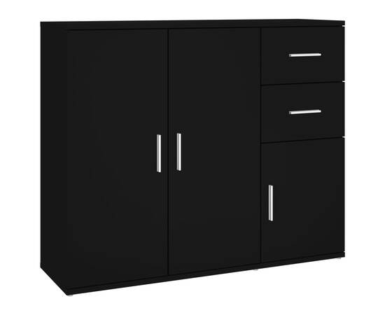 Servantă, negru, 91x29,5x75 cm, lemn prelucrat, 2 image