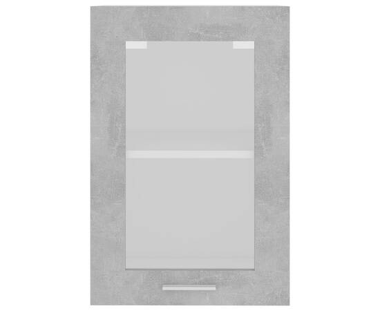 Dulap de sticlă suspendat, gri beton, 40x31x60 cm, pal, 7 image