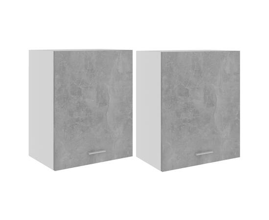Dulapuri suspendate, 2 buc., gri beton, 50x31x60 cm, pal, 2 image