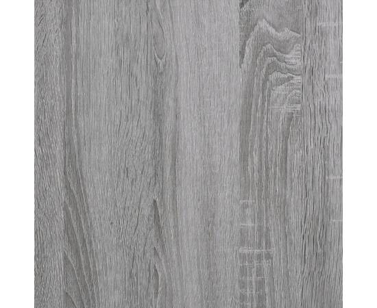 Masă laterală cu roți, gri sonoma 50x35x55,5 cm lemn prelucrat, 9 image