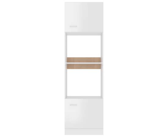 Dulap cuptor microunde, alb extralucios, 60 x 57 x 207 cm, pal, 6 image