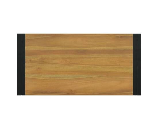 Dulap de baie suspendat, 90x45x35 cm, lemn masiv de tec, 4 image