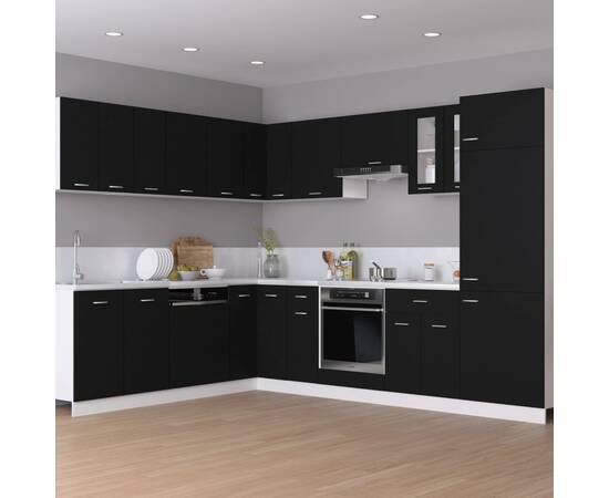 Dulap pentru frigider, negru, 60 x 57 x 207 cm, pal, 3 image