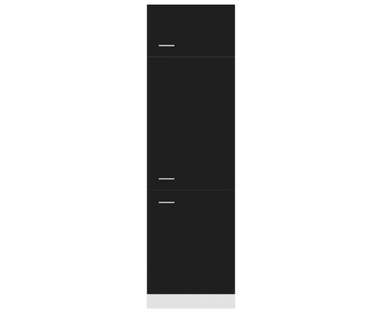 Dulap pentru frigider, negru, 60 x 57 x 207 cm, pal, 5 image