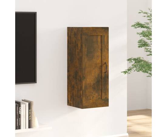 Dulap suspendat, stejar fumuriu, 35x34x90 cm, lemn prelucrat