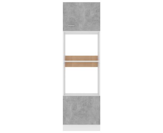 Dulap de cuptor cu microunde, gri beton, 60 x 57 x 207 cm, pal, 6 image