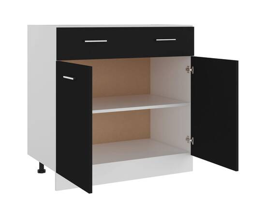 Dulap inferior cu sertar, negru, 80 x 46 x 81,5 cm, pal, 5 image