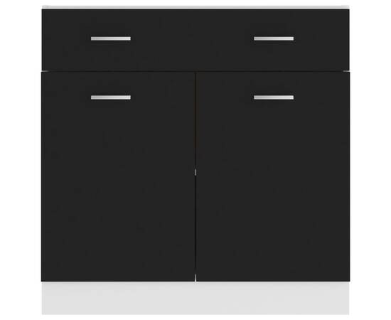 Dulap inferior cu sertar, negru, 80 x 46 x 81,5 cm, pal, 6 image
