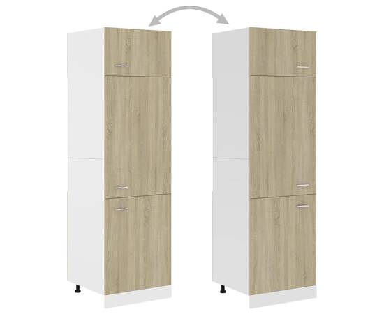 Dulap pentru frigider, stejar sonoma, 60 x 57 x 207 cm, pal, 4 image