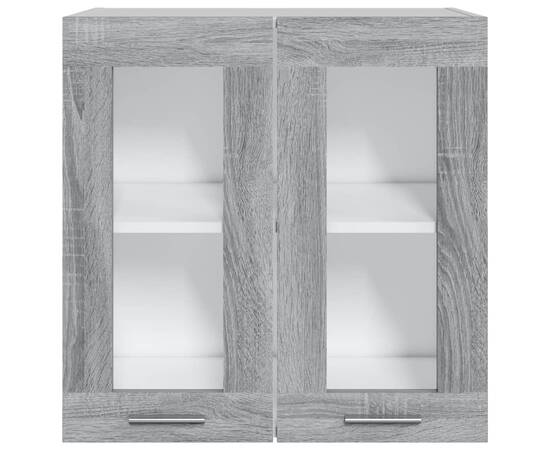 Dulap suspendat cu sticlă, gri sonoma, 60x31x60 cm, lemn, 3 image