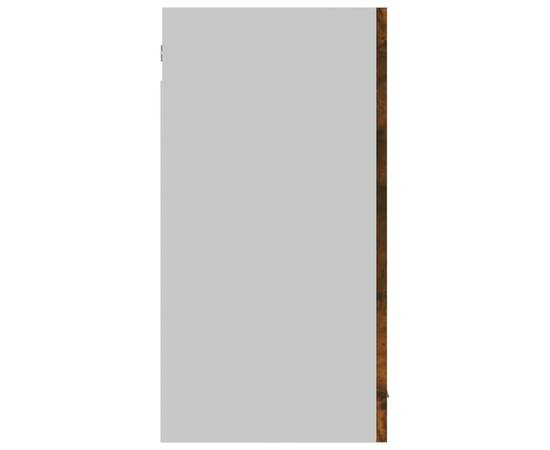 Dulap suspendat cu sticlă, stejar fumuriu, 80x31x60 cm lemn, 6 image