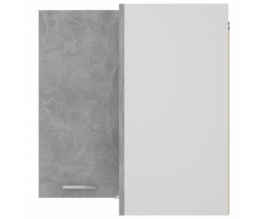 Dulap suspendat de colț, gri beton, 57x57x60 cm, pal, 7 image
