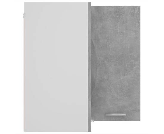Dulap suspendat de colț, gri beton, 57x57x60 cm, pal, 6 image