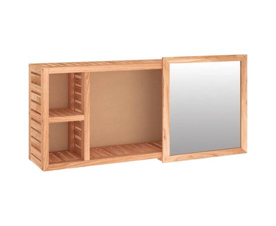 Dulap cu oglindă, 80x17x34 cm, lemn masiv de nuc, 2 image